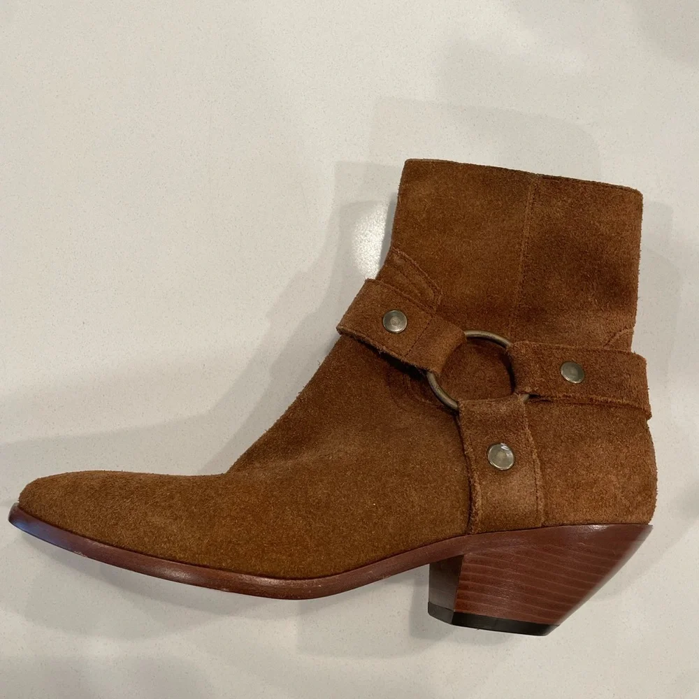 Saint Laurent Brown Suede Ankle Boots 37.5 - Picture 5 of 5